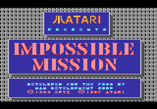 Impossible Mission title screen for Atari 7800
